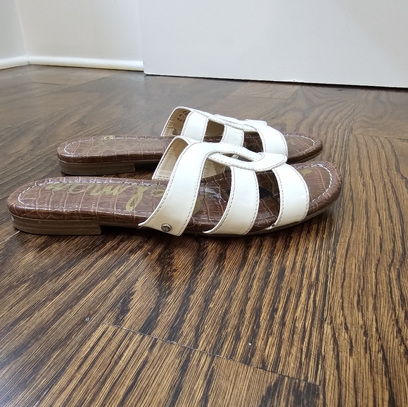 Sam Edelman Bryna White Patent Leather Slide Sandals Womens - Picture 6 of 6